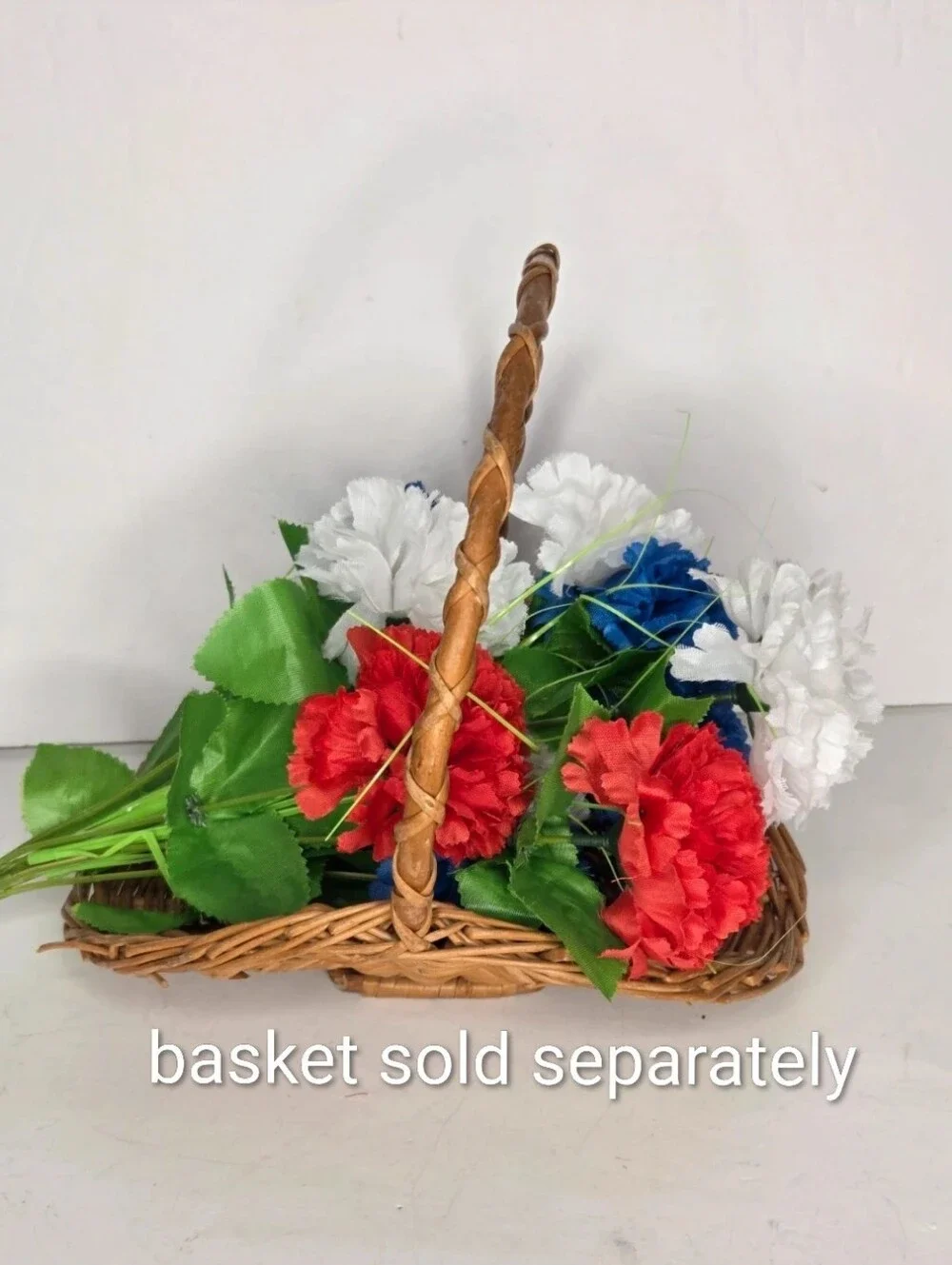 Red Blue And White Artificial Carnation Bouquet July 4th Decor